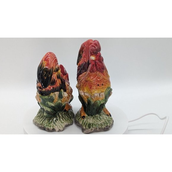 Rooster salt and pepper shakers set of spicy ceramic cluckers - Picture 7 of 16